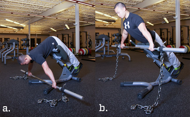 Pilates exercises examples: (A) back hyperextension, (B) back